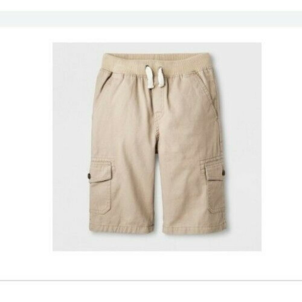 Boy's Beige Cargo Shorts Cat & Jack Drawstring XS